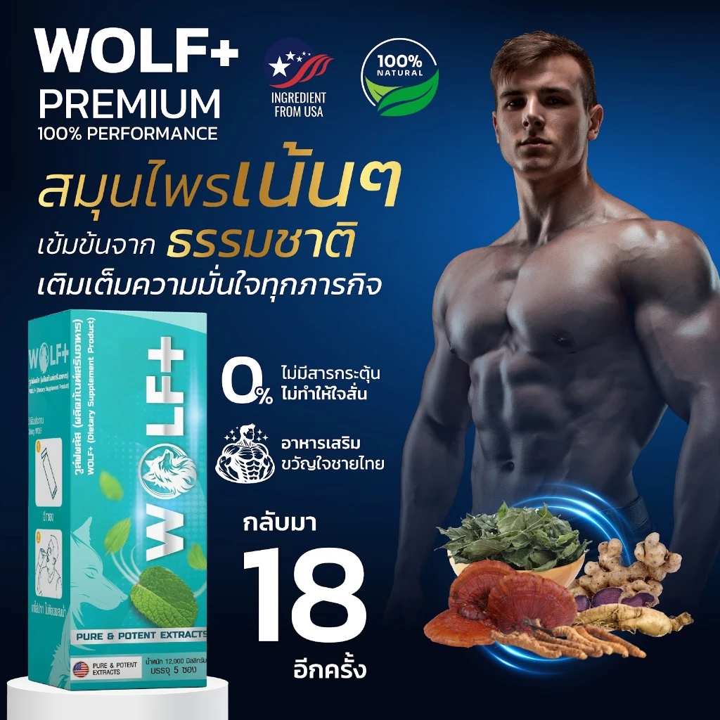 WOLF+ ผลิตภัณฑ์เสริมอาหารวูล์ฟพลัส บำรุงสุขภาพ ให้พร้อมทุกกิจกรรม