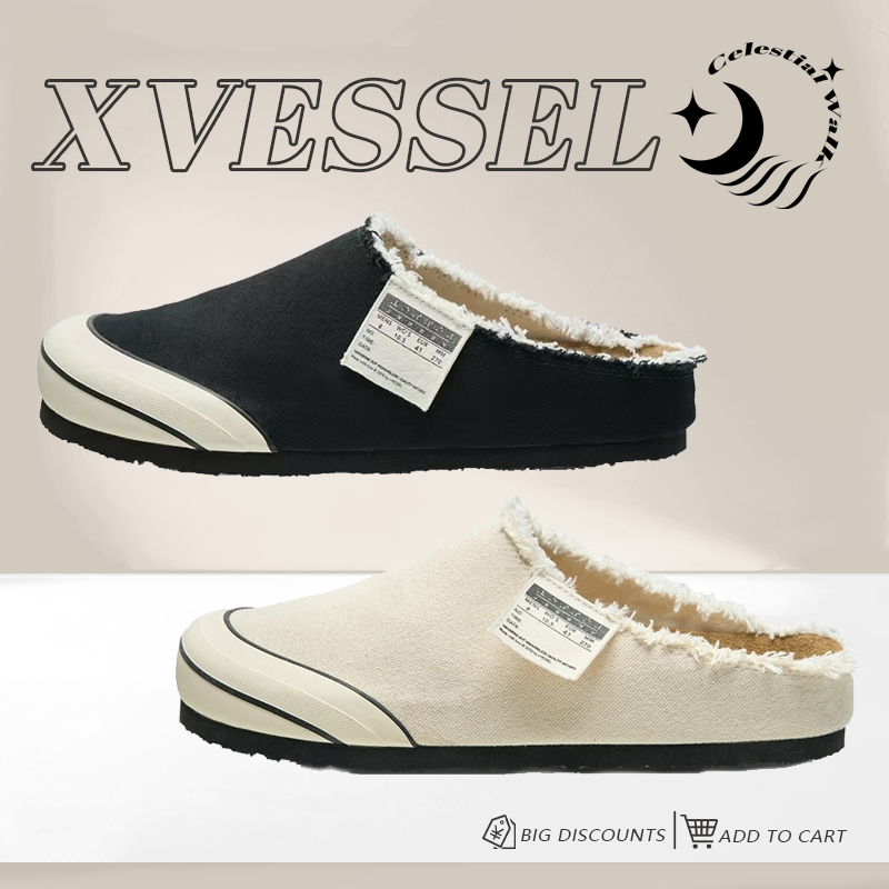 💯ของแท้ดั้งเดิม✅XVESSEL Cabin One รองเท้าแตะผ้าใบย้อนยุคชั้นหนึ่ง สวมสบายเท้าแบบปิด