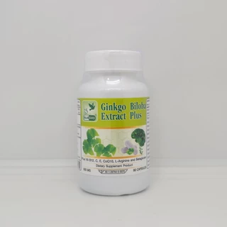สารสกัดจากใบแปะก๊วย พลัส Ginkgo Biloba Extract Plus ตรา บลูเบิร์ด ขนาด 600 มิลลิกรัม 60 แคปซูล