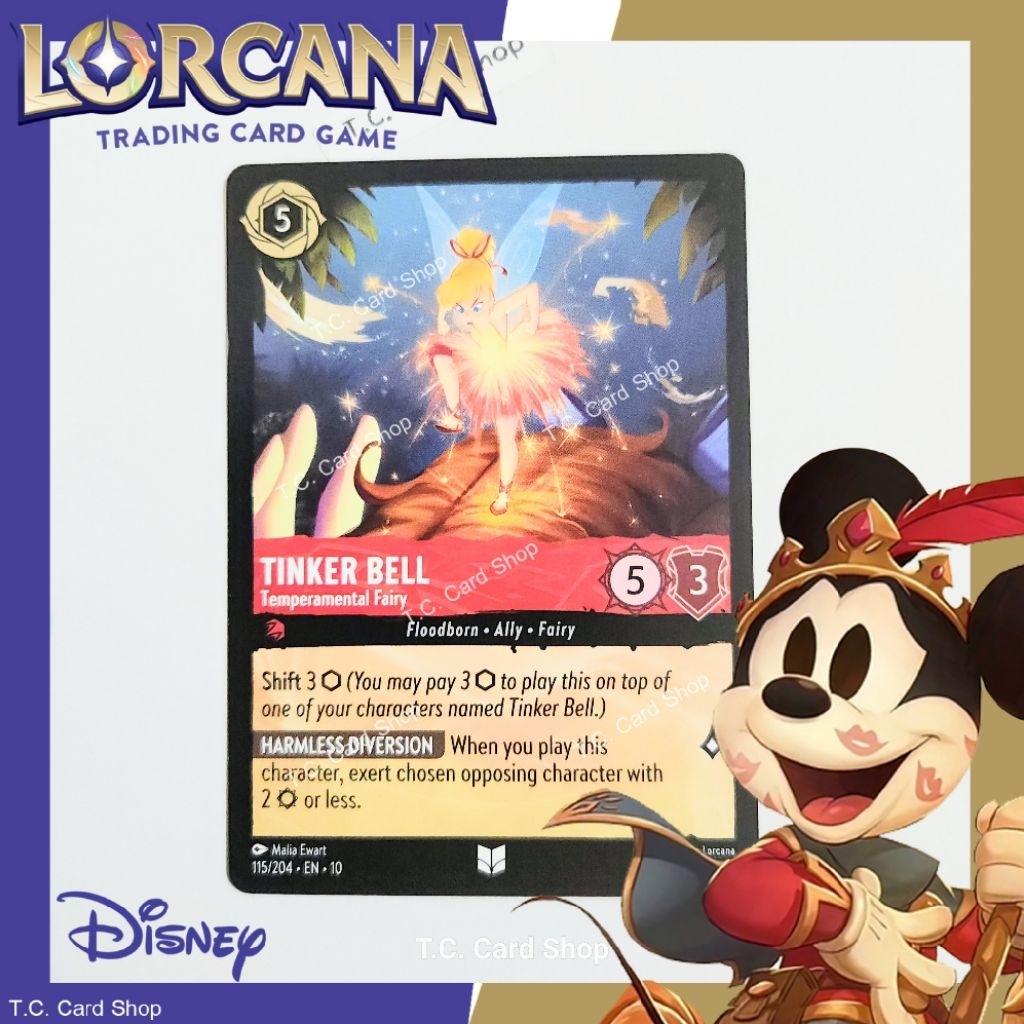 Tinker Bell - Temperamental Fairy EN10 115/204 U - Disney Lorcana (ดิสนีย์ ลอร์คาน่า) (Whispers in the Well)