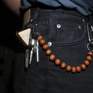 Wooden Prakham Charm - สายคล้องประคำลูกปัดไม้