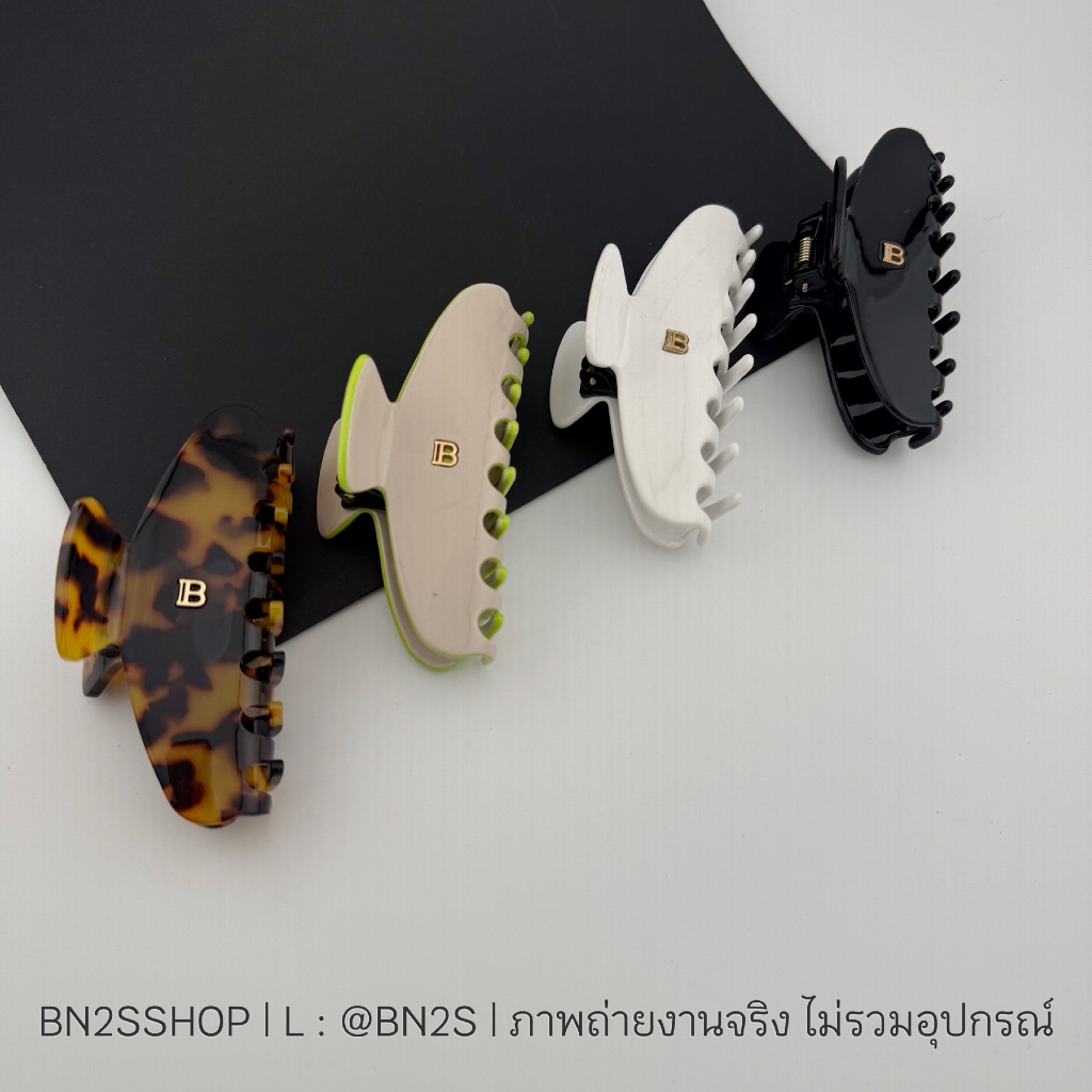 Balmain Hair Clip Pince a Cheveux Medium กิ๊บหนีบผมเบาเม่น ฟันฉลาม งานสวยโลโก้ตรงกลางสีทอง พร้อมส่ง