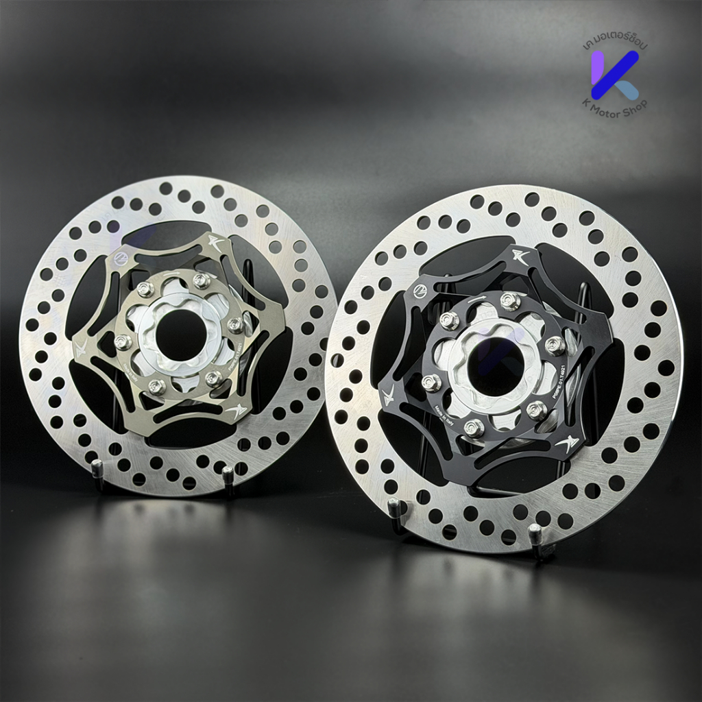 จาน TK ขนาด 220 มม สีฮาร์ด สีดำ แถมสเปเซอร์ อลูมิเนียมเกรด 7