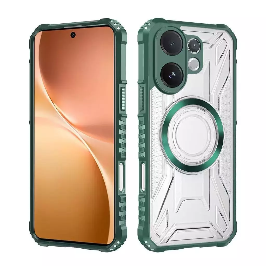 เคสใสกันกระแทก แข็ง ชาร์จไร้สาย สำหรับ Vivo V70 V60 X300 Pro เคสใสแม่เหล็ก