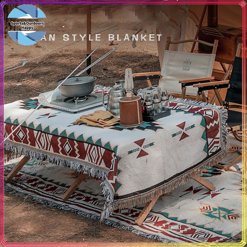 เสื่อปิคนิค โบฮีเมีย ผ้าปูปิคนิค ผ้าคอตตอนลินิน แบบหนา สไตล์เรโทร คุณภาพสูง เสื่อปิคนิค ทนต่อการสึกหรอ กันน้ำ กันคราบ