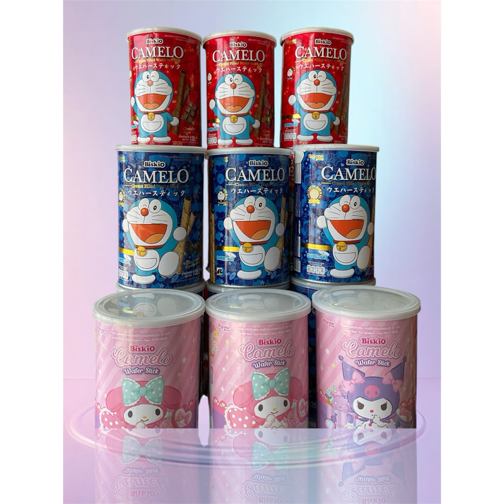 พร้อมส่ง !!คาเมลโล เวเฟอร์ชนิดแท่ง ตราบิสคิโอ มี3รสให้เลือก
