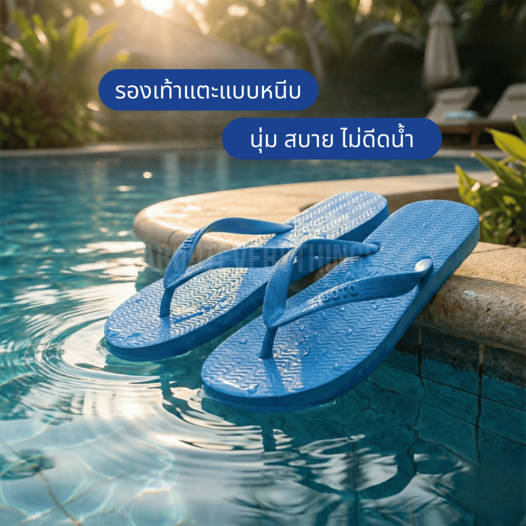 A3 ลายใหม่ รองเท้าแตะ รองเท้าแตะหูหนีบ สีล้วน รุ่น new boto พื้นนิ่ม ไม่เจ็บเท้า ไม่ดีดน้ำ