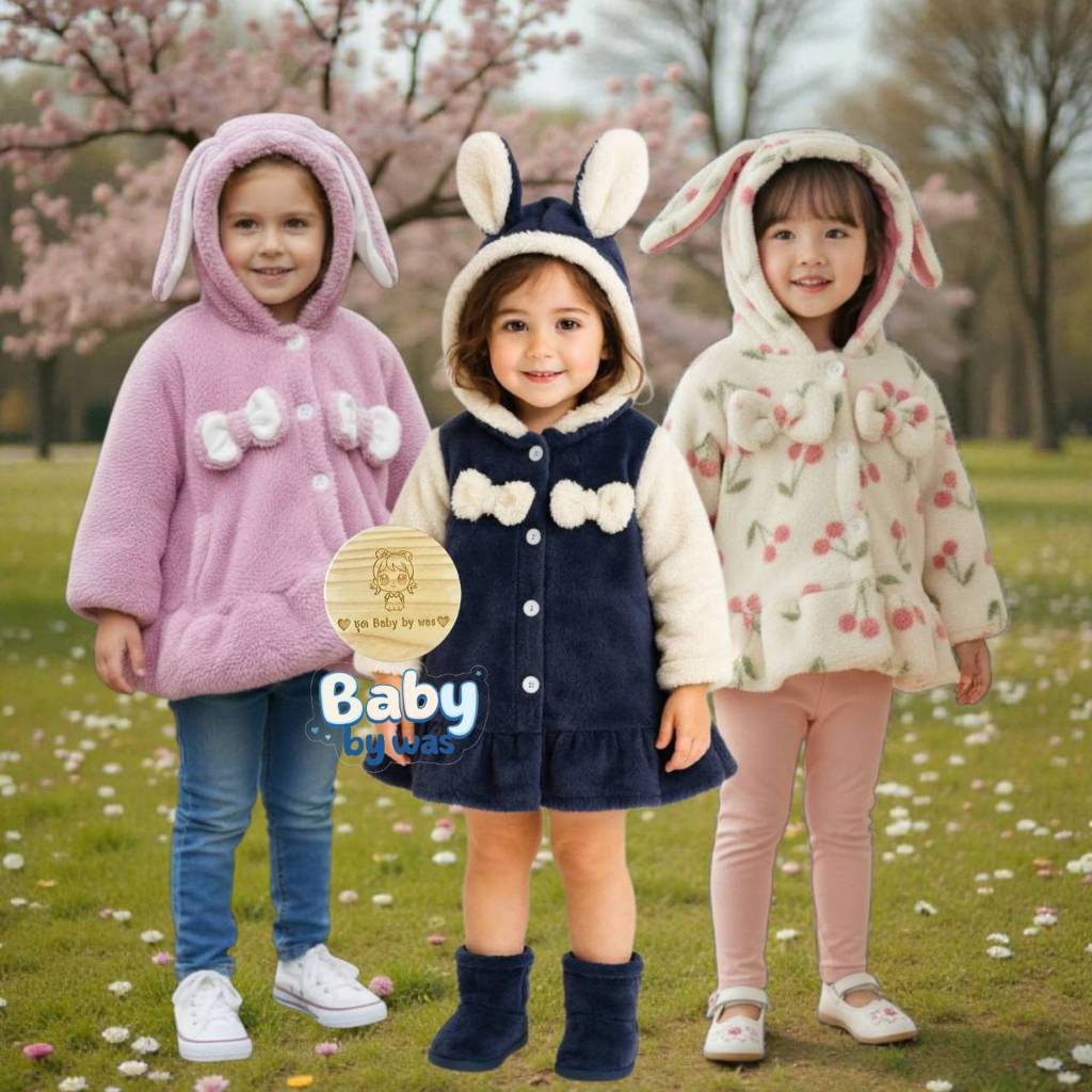ใหม่ล่าสุด Bno เสื้อกันหนาวเด็กผู้หญิง 1-8ขวบ ขนนิ่มฟู
