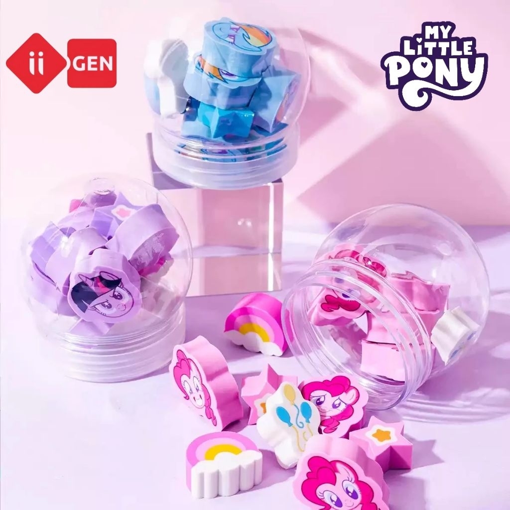 ii-Gen ชุดยางลบ My Little Pony 12 ชิ้น YZ7855 ลายลิขสิทธิ์แท้ (ราคาต่อ 1 กระปุก มี 12 ชิ้น)