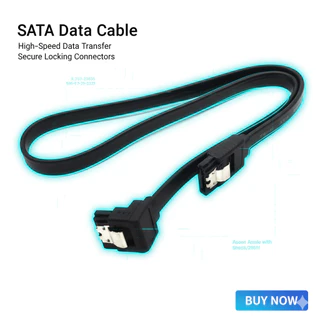 [พร้อมส่ง] สาย SATA 3.0 ความเร็ว 6Gb/s ยาว 40cm (หัวฉาก-หัวตรง) มีกิ๊บล็อคแน่น Data Cable สายแพรสีดํา สําหรับ SSD / HDD