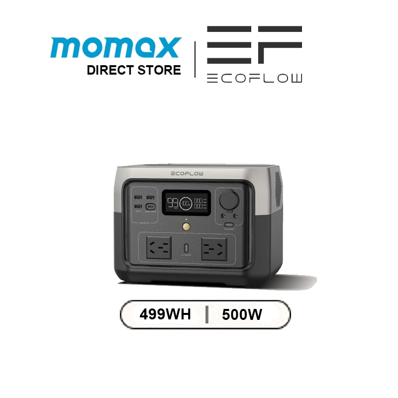 Ef ECOFLOW RIVER 2 Max สถานีไฟฟ้าแบบพกพา 500W 499Wh LiFePO4 แบตเตอรี่ Power Station
