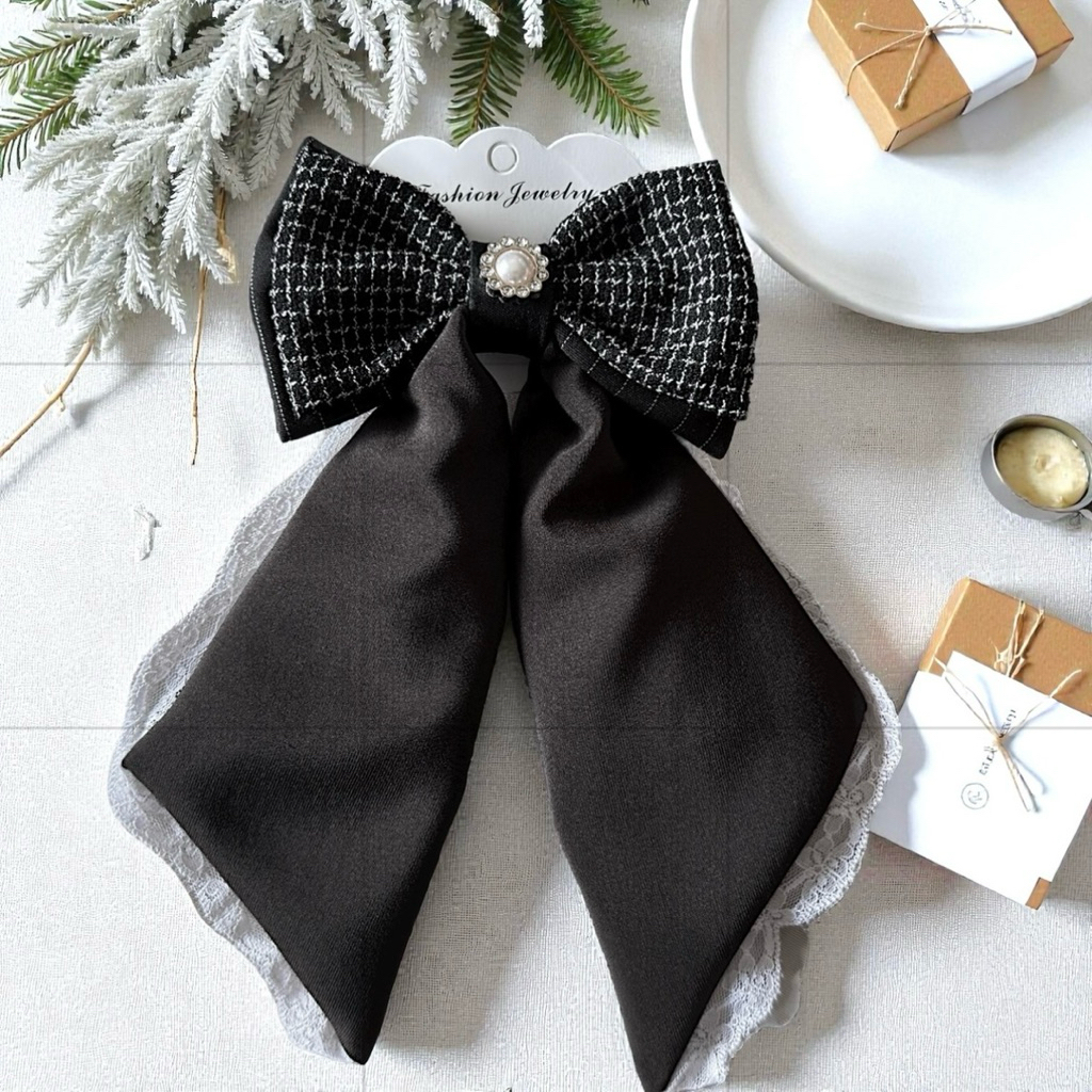 กิ๊บติดผมจัมโบ้ สีขาวดำ