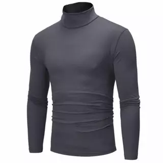 สินค้าพร้อมส่ง เสื้อยืดแขนยาว คอเต่า แบบสวมหัว ทรงหลวม สไตล์เกาหลี แฟชั่นสําหรับผู้ชาย