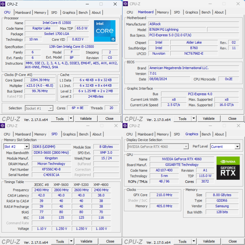 PC มือสอง CPU i5-13500+RTX 4060 GAMING OC+MAINBOARD B760M+RAM DDR5 16GB (8GBx2)+M.2 1TB+POWER SUPPLY