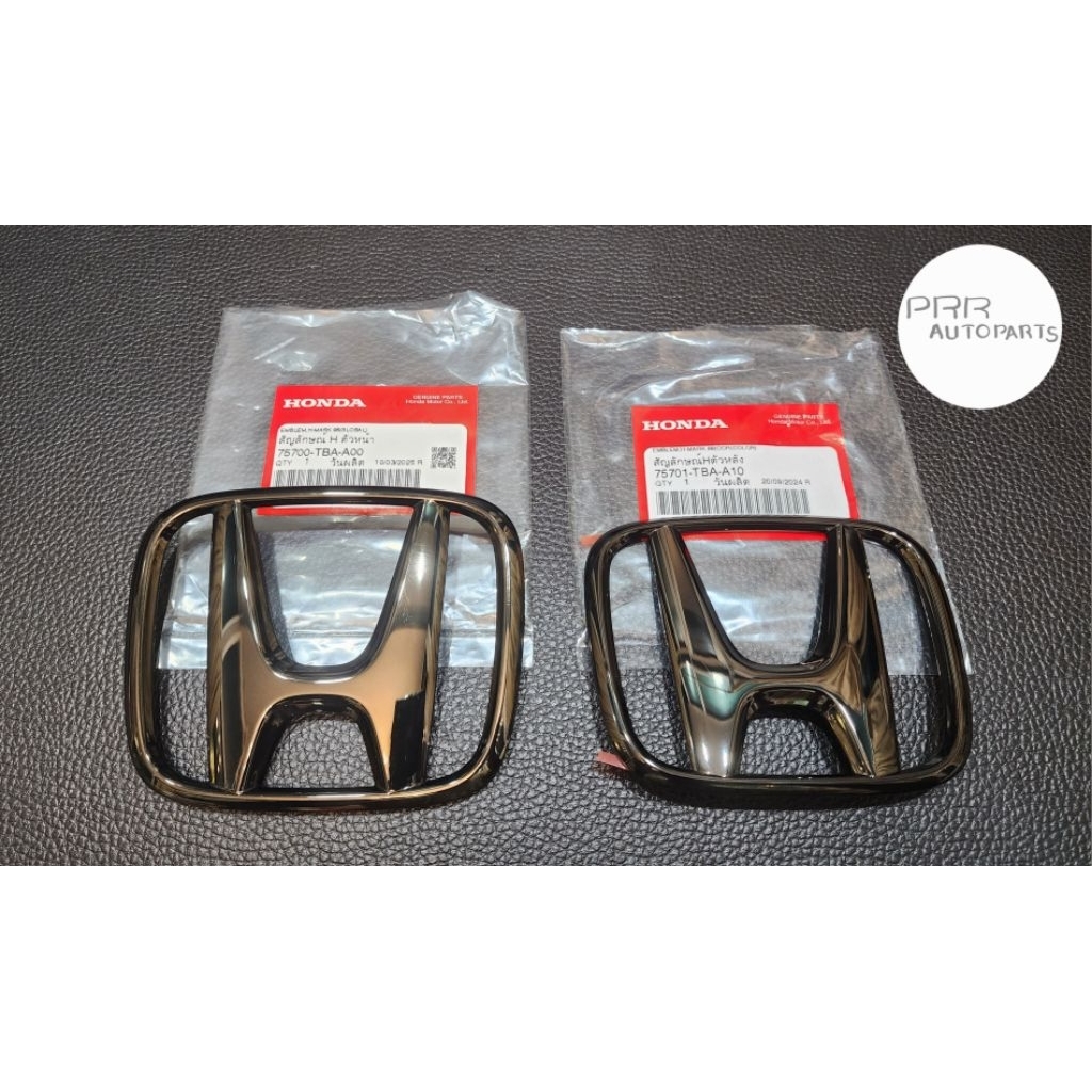 1คู่ โลโก้ H หน้ากระจังและท้ายรถ CIVIC FC FK สีดำโครม BLACK CHROME สำหรับ HONDA CIVIC FC FK RS  2015-2020