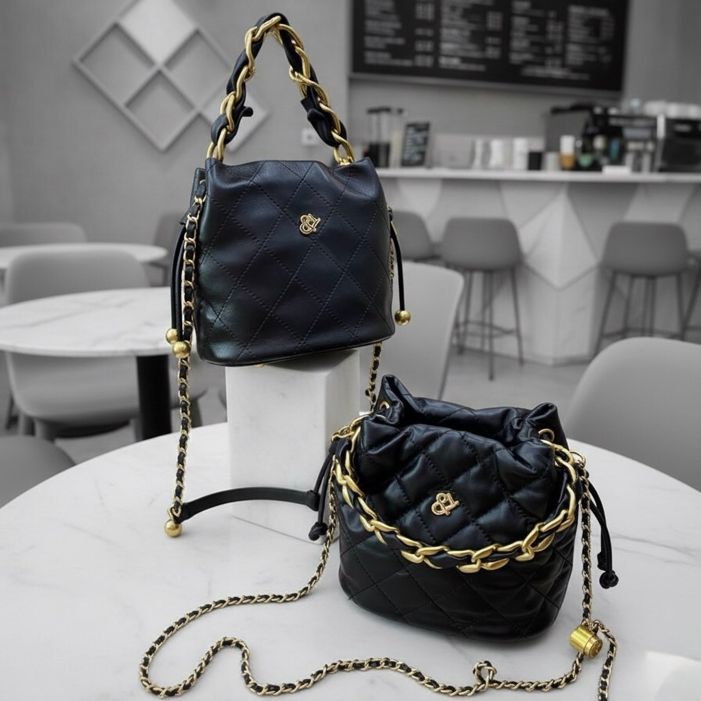 Bucket Gale 20cm กระเป๋าทรงขนมจีบ หนังแกะ แบรนด์Lovera