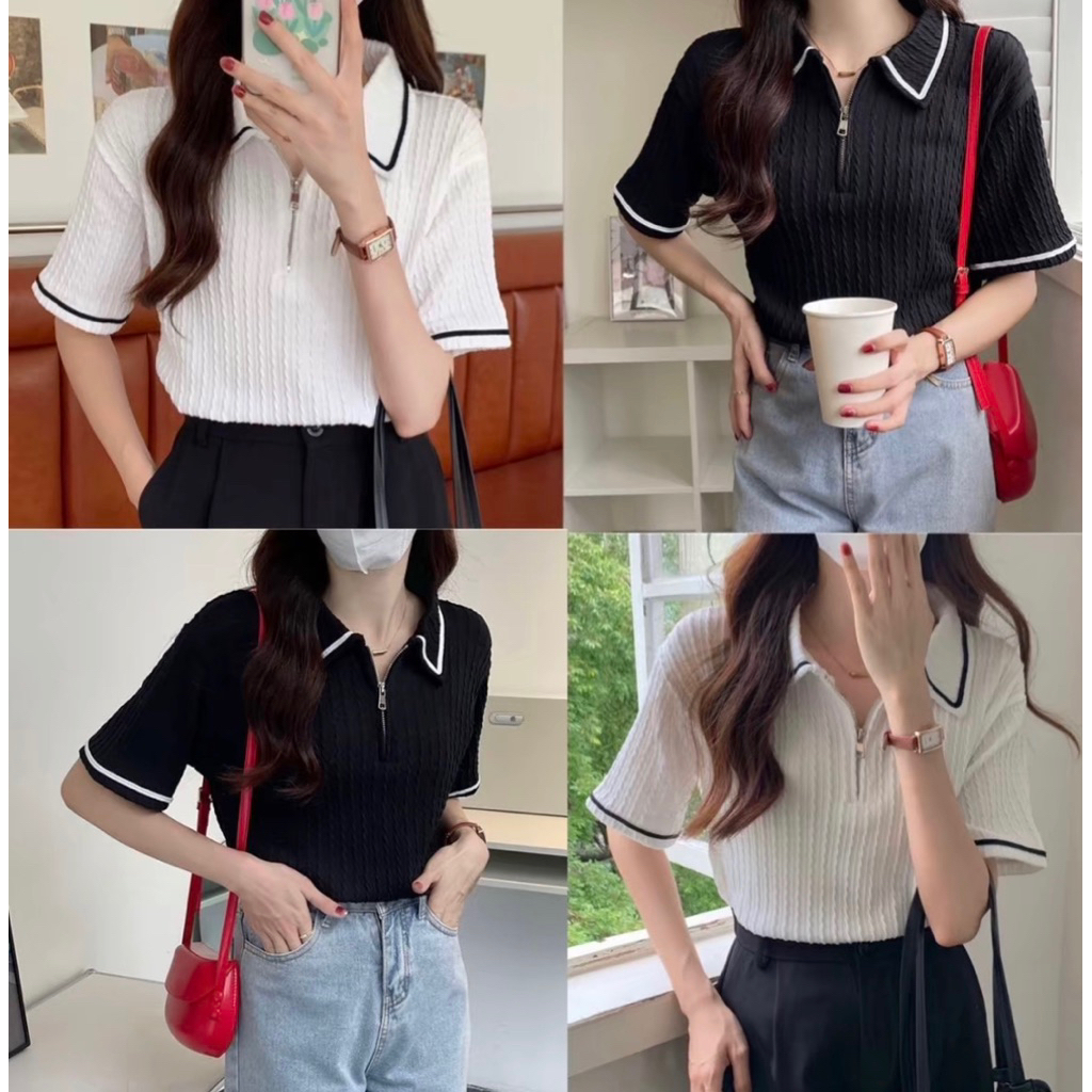 ✿MAI AREA✿ 122 เสื้อลายลอนเปียมินิมอลลุคคลีนคุณหนู