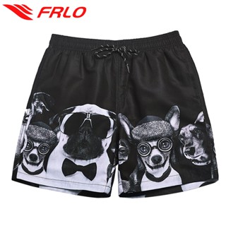 FRLO กางเกงขาสั้นผู้ชาย กางเกงขาสั้นชายหาดเอวยางยืด ใส่ได้ทั…