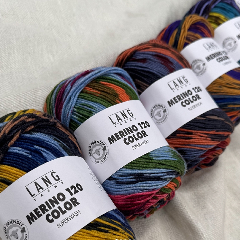 ไหมพรม Merino 120 Color, LANGYARNS from Switzerland🇨🇭 ไหมขนแกะ Virgin Wool yarn by Needle World