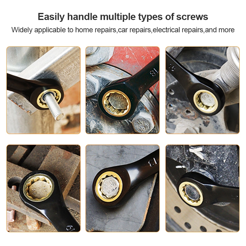 TASKTOOL 7ตัว/ชุด ประแจ ประแจแหวนข้างปากตาย ชุดประแจแหวนข้างปากตาย ชุดประแจ ขนาด 8-19mm - รูปที่ 6