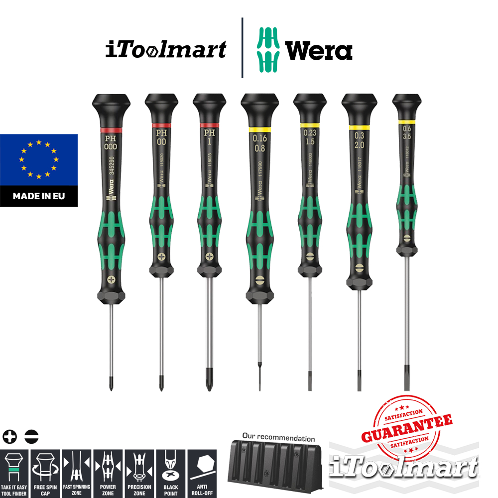 WERA ไขควงอิเล็กทรอนิกส์ รุ่น 2050 ปากแฉก PH 00 , PH 0 , PH 1 / รุ่น 2035 ปากแบน มีหลายขนาดให้เลือก