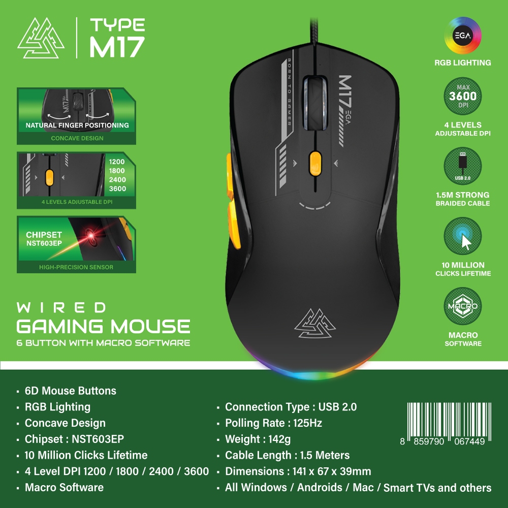 EGA TYPE  GAMING  Mouse  M17