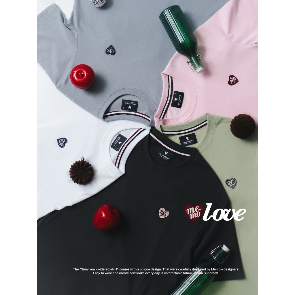 MeMo™ | NEW | MeMo Love งานปัก Patch พรีเมียม ผ้า Supersoft แขนสั้น ทรง Unisex