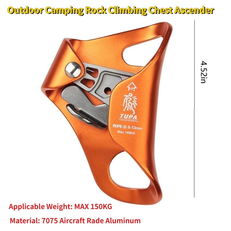 ถูกที่สุด Outdoor Camping Rock Climbing Chest Ascender Safety Rope Ascending Anti Fall Off Survival Vertical MAX 150KG