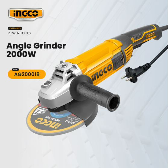 INGCO AG200018เครื่องเจียร หินเจีย ลูกหมู ไฟฟ้า 2000 วัตต์ ขนาด 7นิ้ว (180มม.)