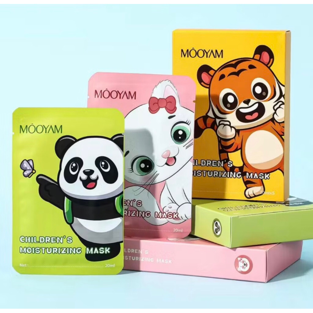 [พร้อมส่งจากไทย] MOOYAM แผ่นมาส์กหน้าสำหรับเด็ก ให้ความชุ่มชื่น ลายการ์ตูน