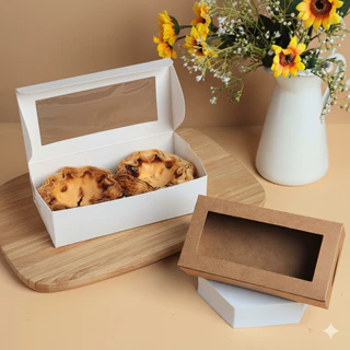 Boxjourney กล่องทาร์ตไข่ 1/2/4 ชิ้น สีขาว / คราฟท์ (แพ็ค 20 ชิ้น)