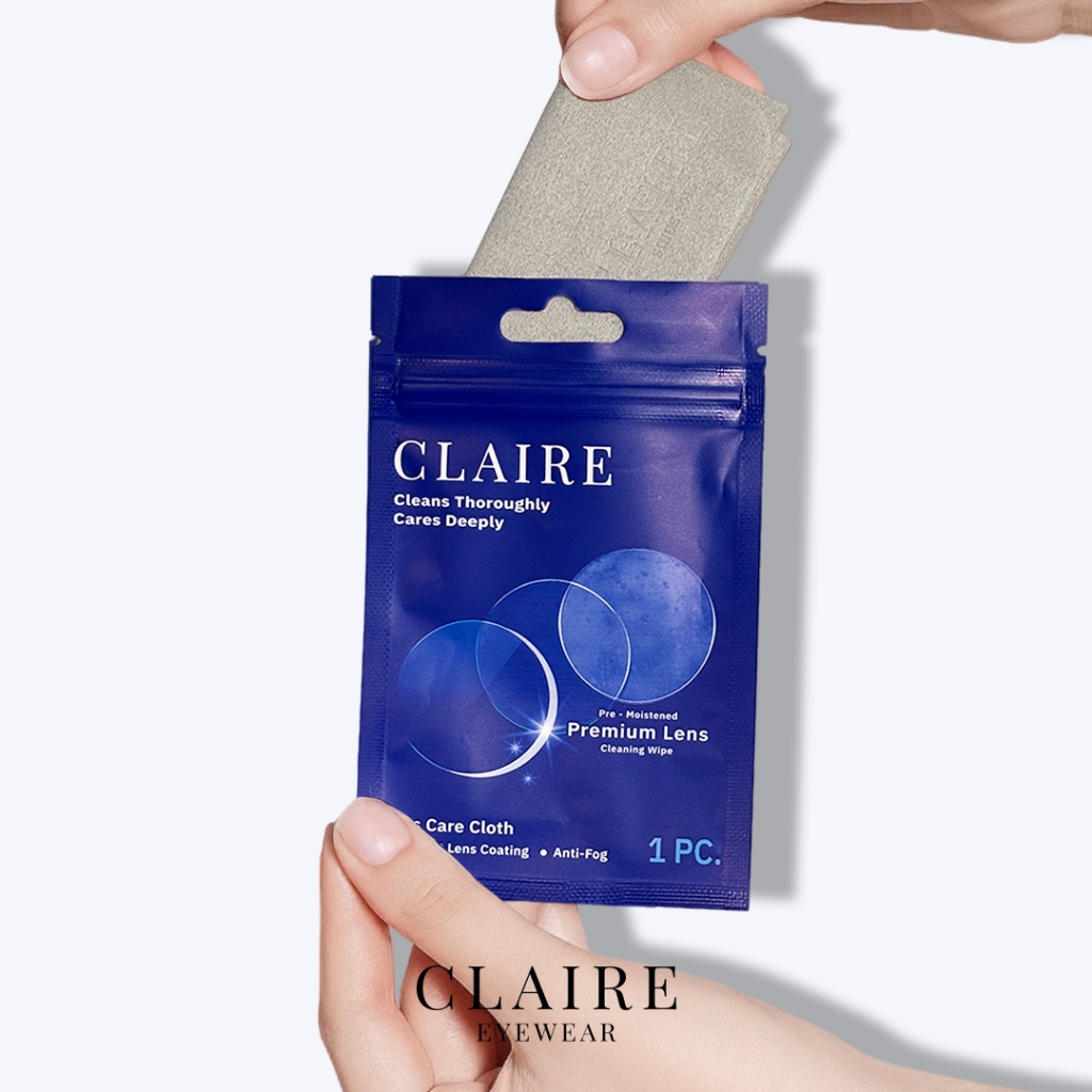 CLAIRE : ผ้าเช็ดเลนส์แว่นตา ไล่ฝ้า ลดหมอกพร้อมใช้งาน | Claire Lens Care Cloth