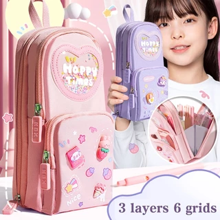 [สินค้าพร้อมส่งในไทย]กระเป๋าดินสอ เหมาะสำหรับเด็กผู้หญิง กล่องใส่ดินสอนักเรียน ทรงกระเป๋าเป้ จุเยอะ