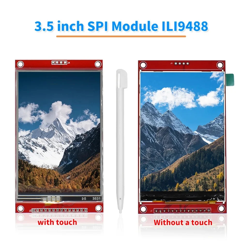 3.5 inch TFT LCD Module พร้อมไดรเวอร์แผงสัมผัส ILI9488 อินเทอร์เฟซอนุกรมพอร์ต SPI （9 IO）ชิปสัมผัส XP