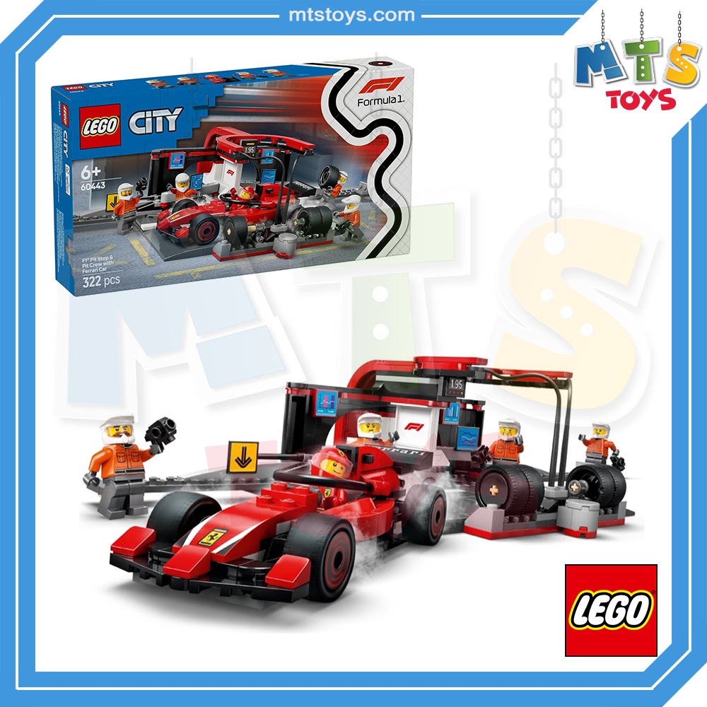 **MTS Toys**Lego 60443 City : F1 Pit Stop & Pit Crew with Ferrari Car เลโก้แท้