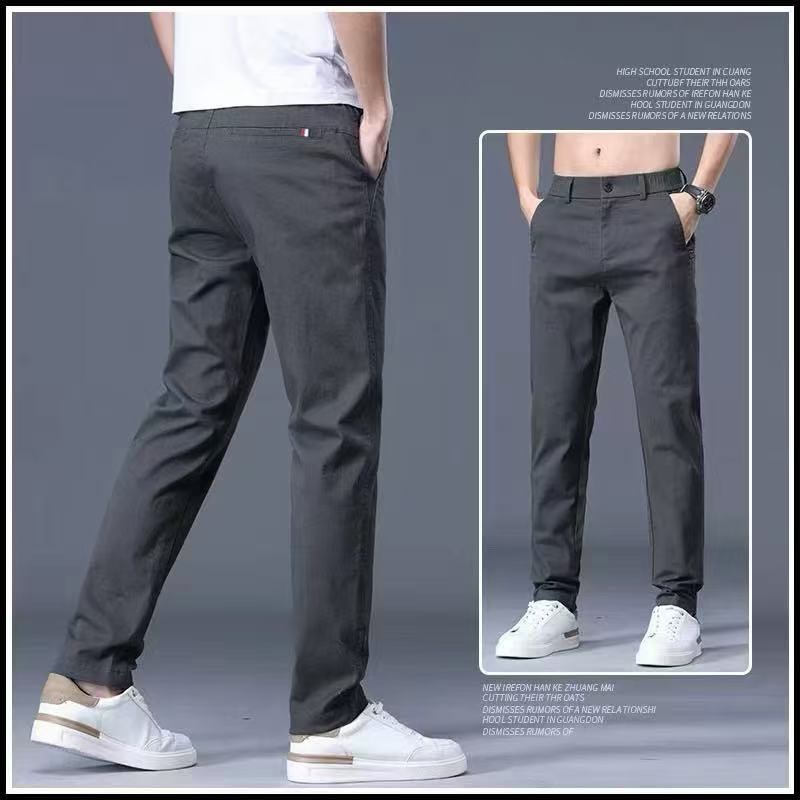 กางเกงขายาวชิโน่ ผ้ายืด ทรงกระบอกเล็ก (Slim-fit) by Normal Boy