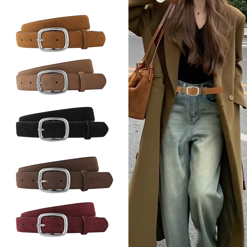 5 สี เข็มขัดหนังสักหลาดสไตล์เกาหลี ทรงรัดเอว เพิ่มลุคพรีเมียม ใส่กับกระโปรงหรือยีนส์ได้