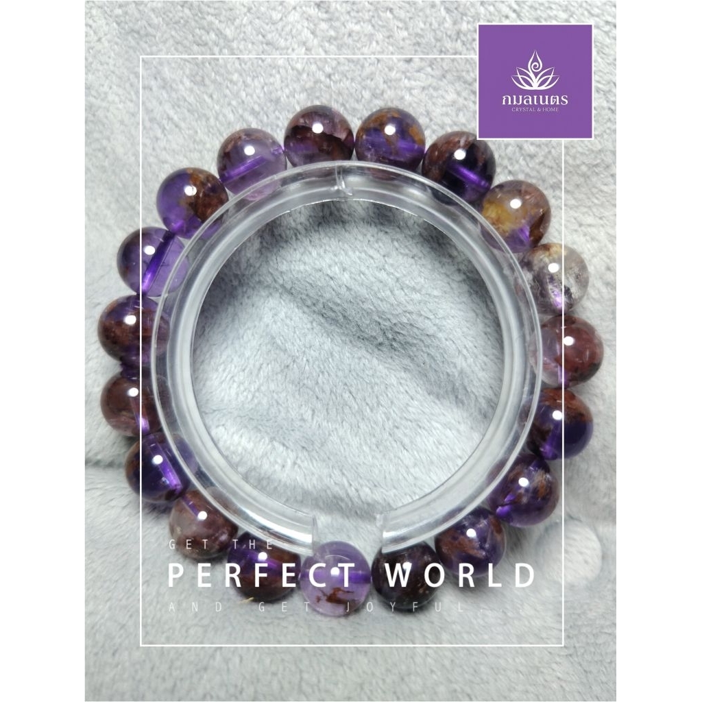 กำไลหินแก้วจอมขวัญ (Kaew Jom Khwan) ขนาด 9–10 มม. / ข้อมือ 16–17 ซม. #KamolnetCrystalHome