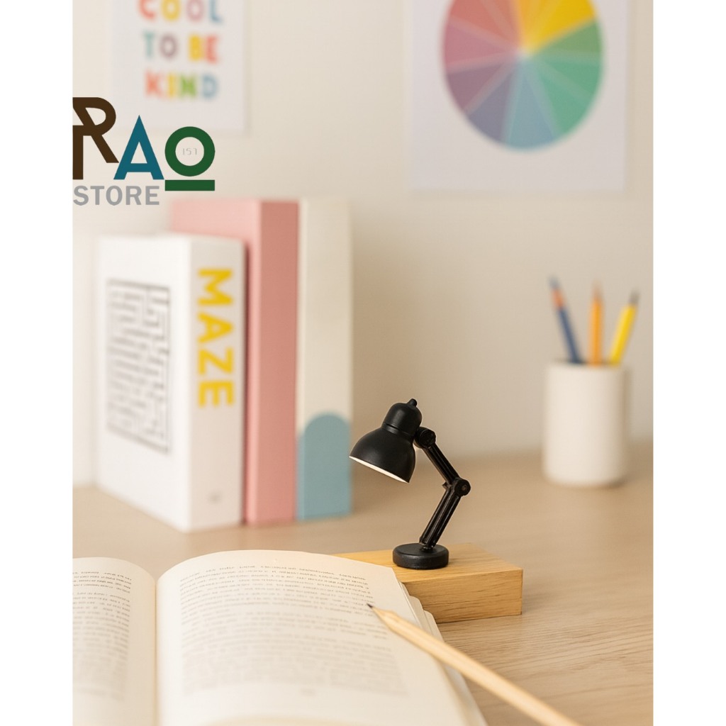 RAO Store พร้อมส่ง โคมไฟไซส์มินิ ขนาดจิ๋ว น่ารักพกพาสะดวก ตัวฐานเป็นแม่เหล็ก สามารถถอดฐานออกมาหนีบหนัวสือได้