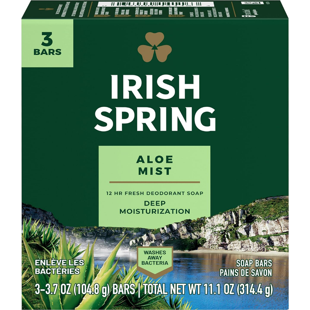 Irish Spring Aloe Mist Deep Moisturization Soap 314g (3ก้อน)