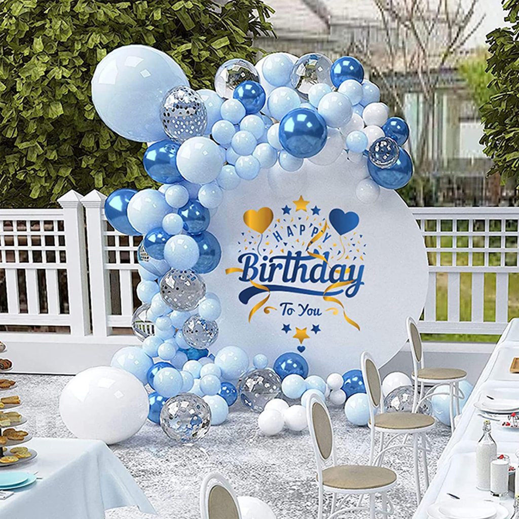 【COD】balloon SET ซุ้ม โทนฟ้า วันแม่ ตกแต่งงานปาร์ตี้ ลูกโป่ง ซุ้มลูกโป่ง เซ็ตลูกโป่งวันเกิด ลูกโป่งงานปาร์ตี้ งานแต่ง