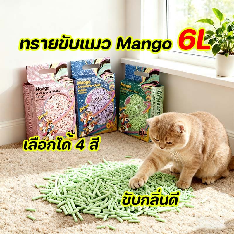 6 ถุง 1 เซ็ต! ทรายแมว 6 ลิตร 4 สี สต็อกครั้งเดียวใช้ได้นาน