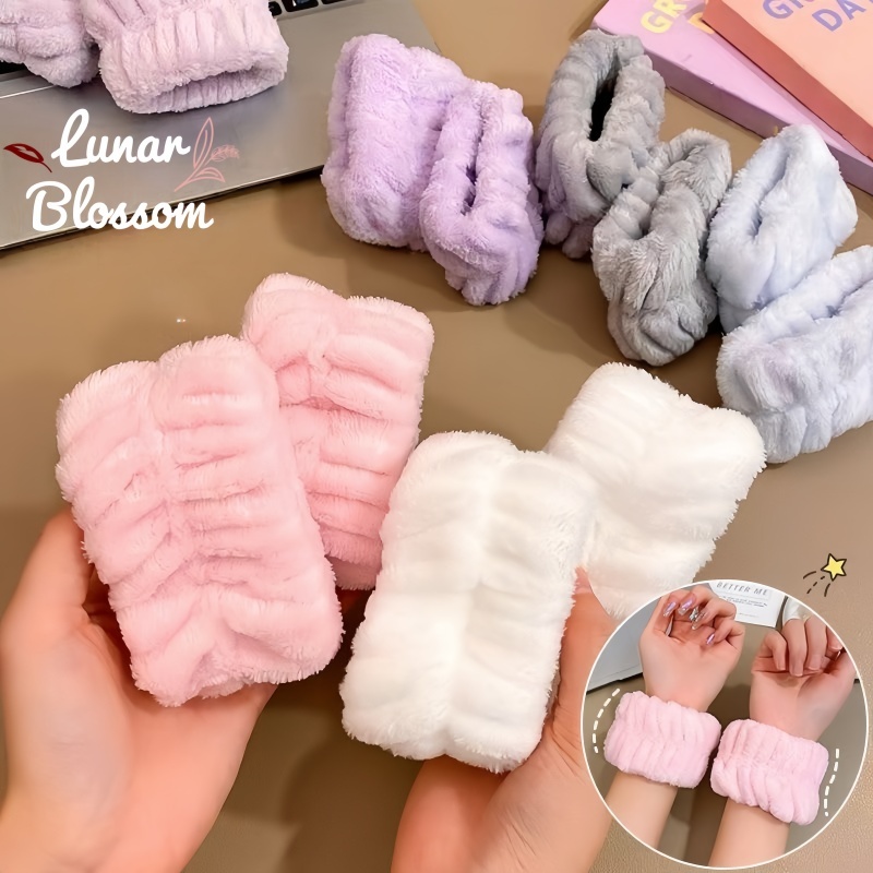 Lunar Blossom🧨สายรัดข้อมือนุ่มและกันน้ำ  สายรัดข้อมือกันน้ำสำหรับล้างหน้า  สามารถใช้เป็นที่คาดผมได้ด้วย  จัดส่งรวดเร็ว