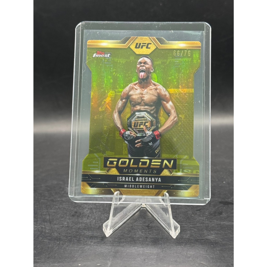 **RAW NM Israel Adesanya Golden Moments GM-9 2025 Topps Finest UFC DIE-CUT Refractor Parallel 66/75*