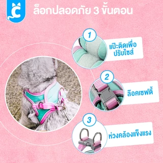 [ส่งฟรี🇹🇭] CleverPet เสื้อรัดอกแมว ฟรีสายจูง สายรัดอกหมา สายรัดอกแมว Suede Cat Harness