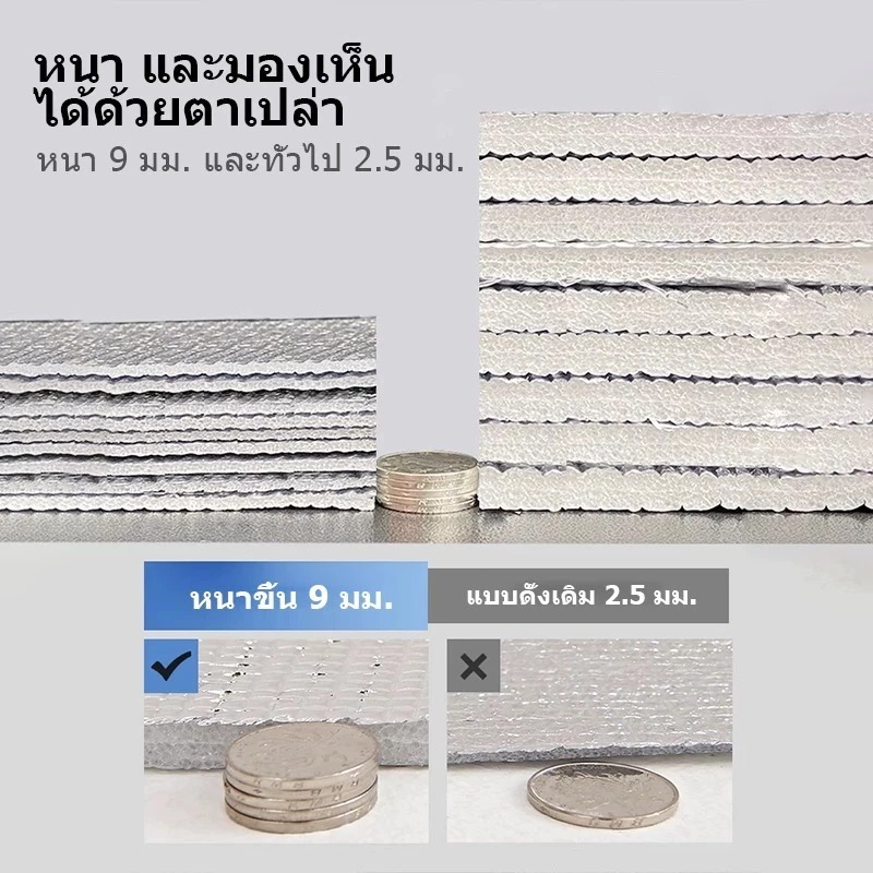 แผ่นรองเต็นท์ เสื่อกันความชื้น เสื่อแคมป์ปิ้ง อลูมิเนียมฟอยล์ 2ชั้น กันชื้น กันน้ำ เสื่อกันความชื้น สำหรับปิกนิกตั้งแคมป รูปที่ 3
