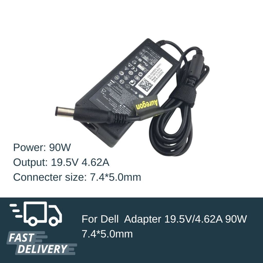 (ส่งฟรี ประกัน 18 เดือน) Adapter 19.5V/4.62A 90W 7.4*5.0mm Compatible with Dell  E6410 E6320 E6400 E