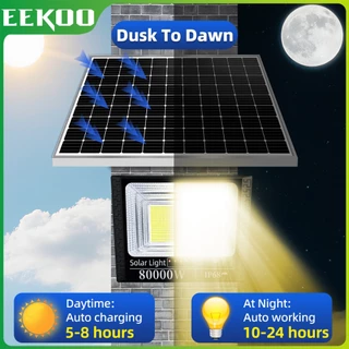 EEKOO【ซื้อ1แถม1】ไฟโซล่าเซลล์ 80000W โซล่าเซลล์ ไฟสปอร์ตไลท์ warm light ไฟโซล่าเซลล์สว่างทั้งคืน