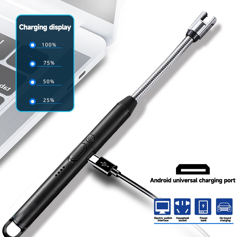 【พร้อมส่ง】ปืนจุดไฟไฟฟ้า ชาร์จ USB ปรับ 360° ใช้งานมีลมก็ได้ ปลอดภัยไร้ก๊าซ สำหรับจุดเตาแก๊สและเทียน ราคา ถูกที่สุด ดีลบีเคเค แกลเลอรีภาพที่ 3