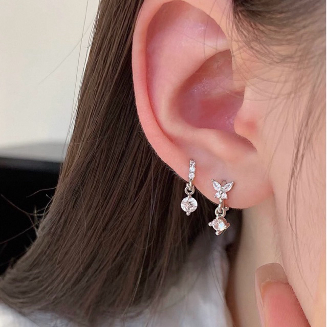 🎀มีส่งด่วน🎀 ต่างหูเงิน ต่างหูห่วง พร้อมส่ง/1คู่